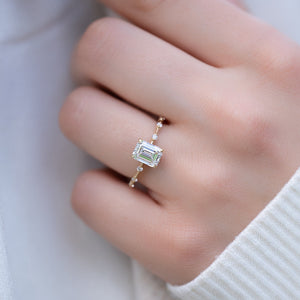 The Penelope Set With A 4.5 Carat Emerald Moissanite