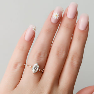 The Hidden Halo Penelope Set With A 2 Carat Marquise Lab Diamond