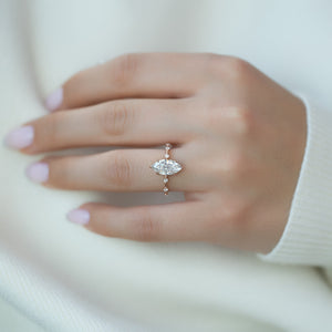 The Hidden Halo Penelope Set With A Marquise Moissanite
