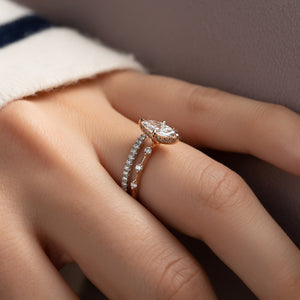 The Hidden Halo Penelope Set With A 2 Carat Marquise Lab Diamond