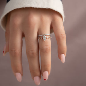 The Hidden Halo Penelope Set With A 2 Carat Marquise Lab Diamond