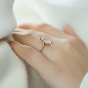 The Hidden Halo Penelope Set With A 2 Carat Marquise Lab Diamond