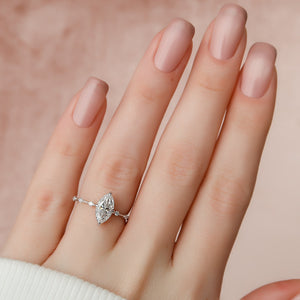 The Hidden Halo Penelope Set With A Marquise Moissanite