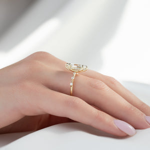 The Hidden Halo Penelope Set With A 2.5 Carat Marquise Lab Diamond