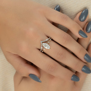 The Hidden Halo Penelope Set With A 2.5 Carat Marquise Lab Diamond