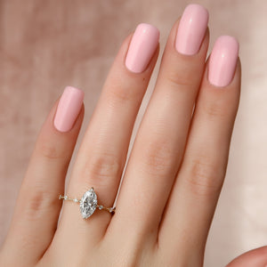 The Hidden Halo Penelope Set With A 2.5 Carat Marquise Lab Diamond