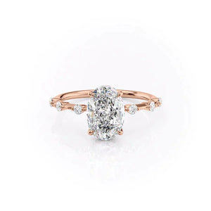 The Hidden Halo Penelope Set With A 4.5 Carat Oval Moissanite
