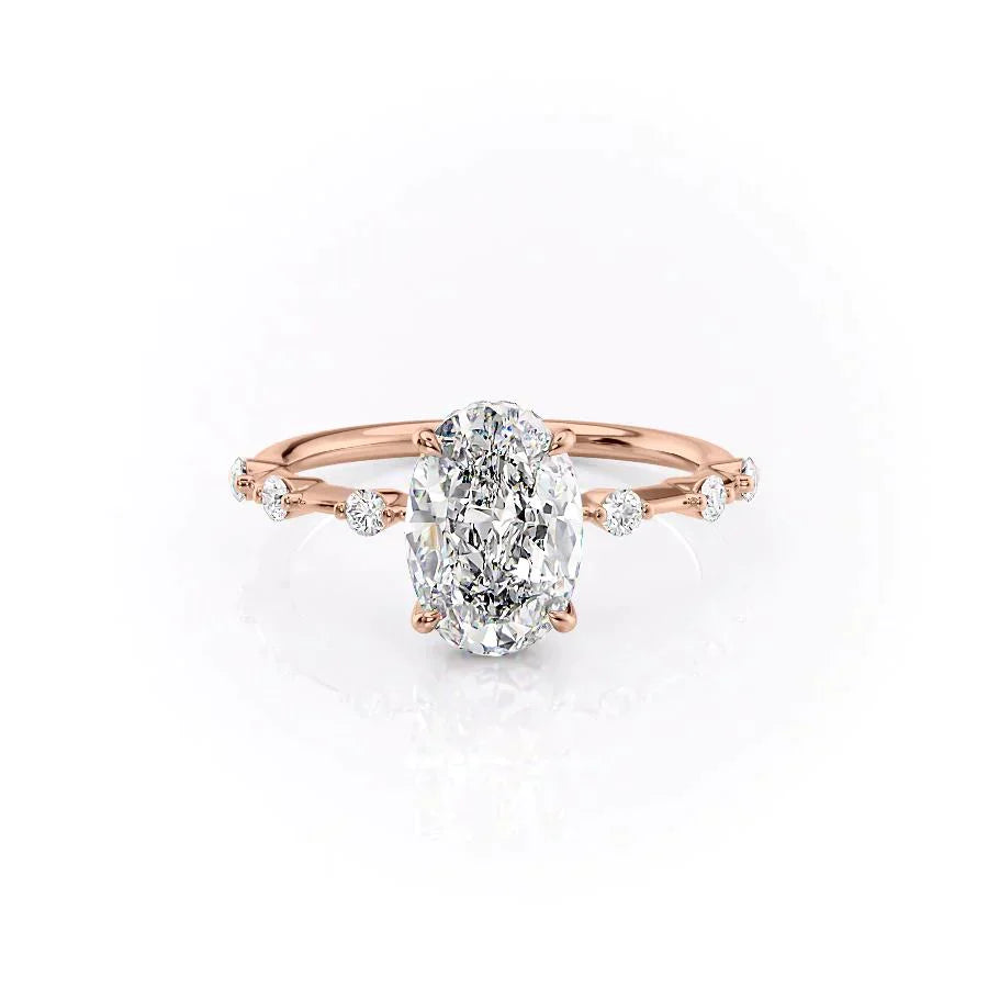 The Hidden Halo Penelope Set With A 1.5 Carat Oval Lab Diamond