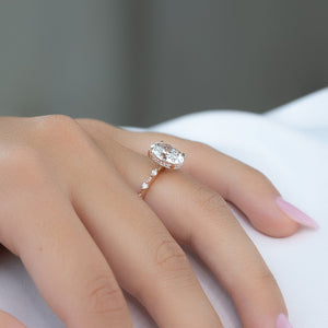 The Penelope Set With A 4.5 Carat Oval Moissanite