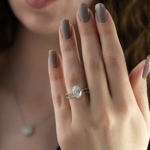 The Penelope Set With A 4.5 Carat Oval Moissanite
