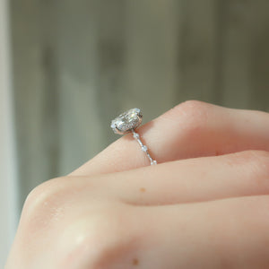 The Penelope Set With A 4.5 Carat Oval Moissanite