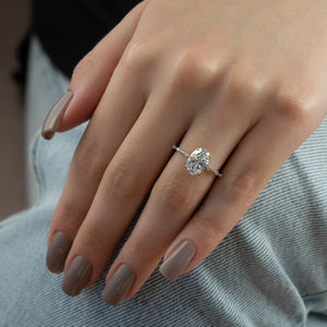 The Penelope Set With A 4.5 Carat Oval Moissanite