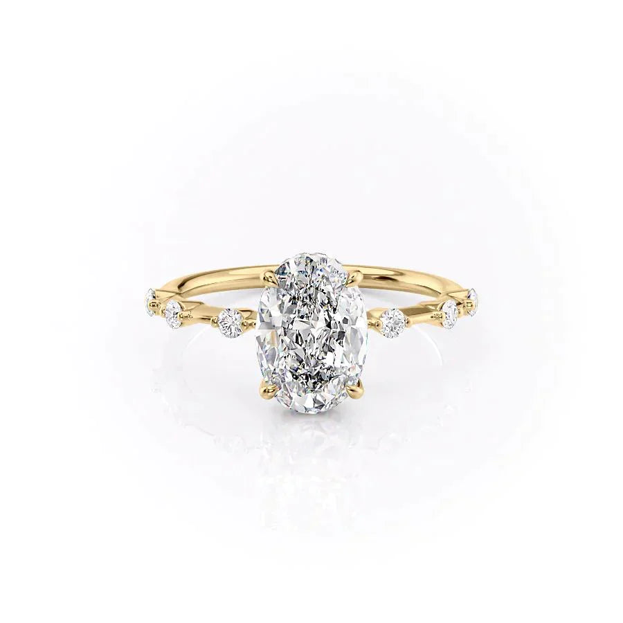 The Hidden Halo Penelope Set With A 2.5 Carat Oval Lab Diamond