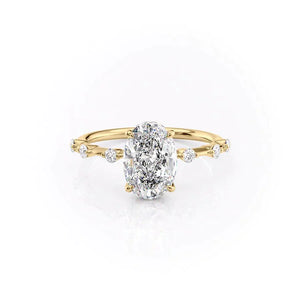 The Hidden Halo Penelope Set With A 2.5 Carat Oval Moissanite
