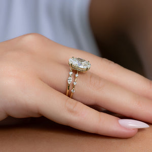 The Hidden Halo Penelope Set With A 1 Carat Oval Lab Diamond