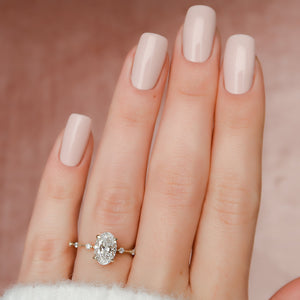 The Hidden Halo Penelope Set With A 1 Carat Oval Lab Diamond