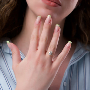The Hidden Halo Penelope Set With A 1 Carat Oval Lab Diamond