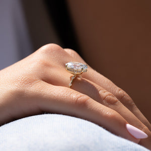 The Hidden Halo Penelope Set With A 1 Carat Oval Lab Diamond