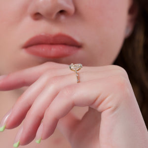 The Hidden Halo Penelope Set With A 1 Carat Oval Lab Diamond