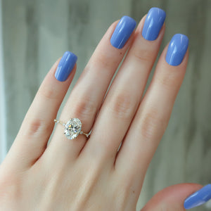 The Hidden Halo Penelope Set With A 1 Carat Oval Lab Diamond