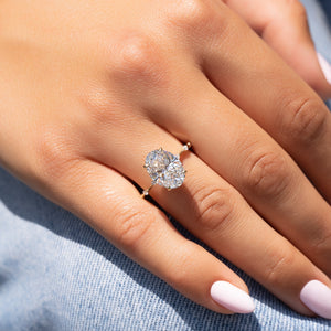 The Hidden Halo Penelope Set With A 1 Carat Oval Lab Diamond