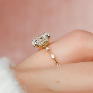 The Hidden Halo Penelope Set With A 1 Carat Oval Lab Diamond