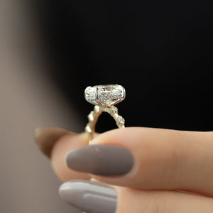 The Hidden Halo Penelope Set With A 1 Carat Oval Lab Diamond