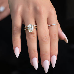 The Hidden Halo Penelope Set With A 1 Carat Oval Lab Diamond