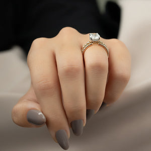 The Hidden Halo Penelope Set With A 1 Carat Oval Lab Diamond