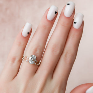 The Hidden Halo Penelope Set With A 1 Carat Oval Lab Diamond