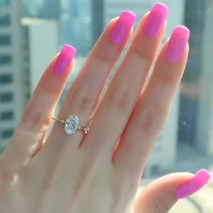 The Hidden Halo Penelope Set With A 1 Carat Oval Lab Diamond