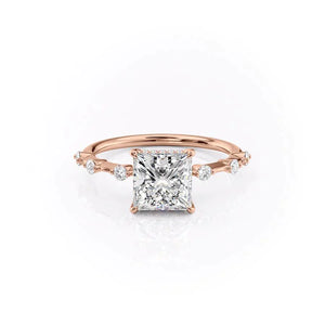 The Hidden Halo Penelope Set With A 1 Carat Princess Lab Diamond