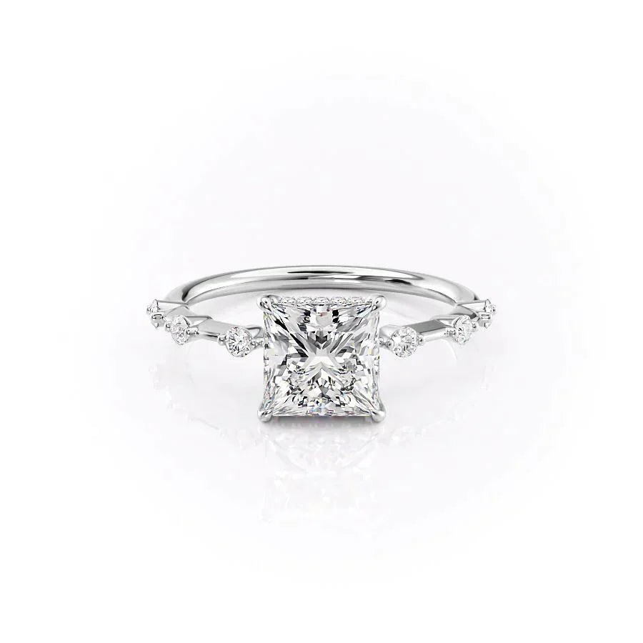 The Hidden Halo Penelope Set With A 2.5 Carat Princess Lab Diamond