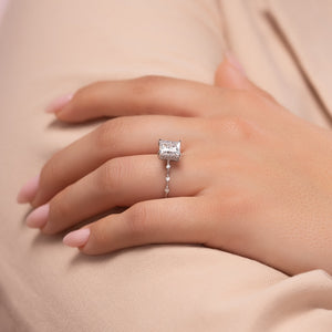 The Hidden Halo Penelope Set With A 1.5 Carat Princess Lab Diamond