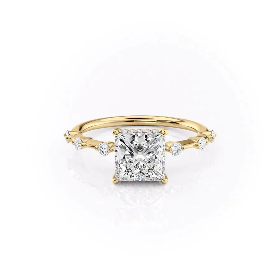 The Hidden Halo Penelope Set With A 1 Carat Princess Lab Diamond