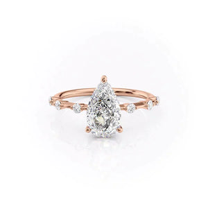 The Hidden Halo Penelope Set With A 2.5 Carat Pear Moissanite