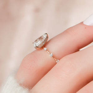 The Hidden Halo Penelope Set With A 4.5 Carat Pear Moissanite