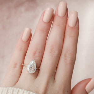 The Hidden Halo Penelope Set With A 4.5 Carat Pear Moissanite