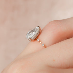 The Hidden Halo Penelope Set With A 4.5 Carat Pear Moissanite