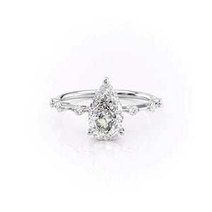 The Hidden Halo Penelope Set With A 2.5 Carat Pear Moissanite