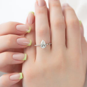 The Hidden Halo Penelope Set With A Pear Moissanite