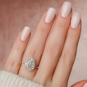 The Hidden Halo Penelope Set With A 2 Carat Pear Lab Diamond