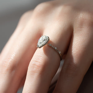 The Hidden Halo Penelope Set With A Pear Moissanite