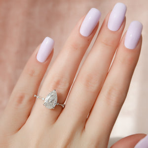 The Hidden Halo Penelope Set With A Pear Moissanite