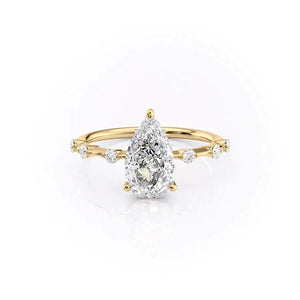 The Hidden Halo Penelope Set With A 1 Carat Pear Lab Diamond