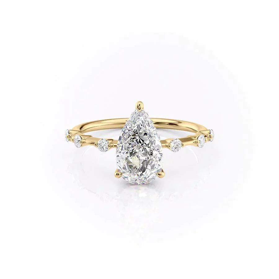 The Hidden Halo Penelope Set With A 2 Carat Pear Lab Diamond