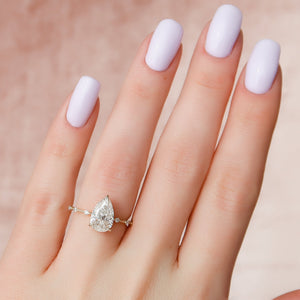 The Penelope Set With A 1.5 Carat Pear Moissanite