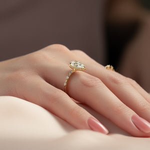 The Penelope Set With A 1.5 Carat Pear Moissanite