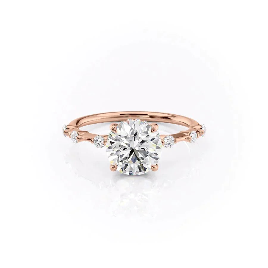 The Hidden Halo Penelope Set With A 3.5 Carat Round Moissanite
