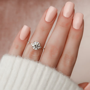 The Hidden Halo Penelope Set With A 1.5 Carat Round Moissanite